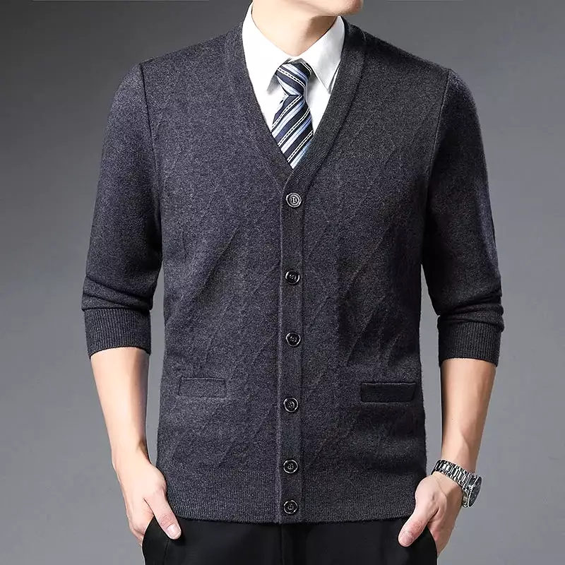 2023 Autumn Fashion: Men's Knitted V-neck Sweater