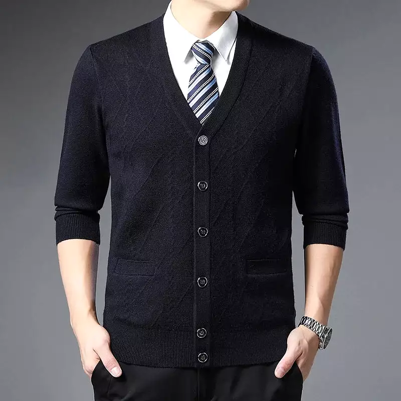 2023 Autumn Fashion: Men's Knitted V-neck Sweater