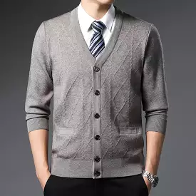 2023 Autumn Fashion: Men's Knitted V-neck Sweater