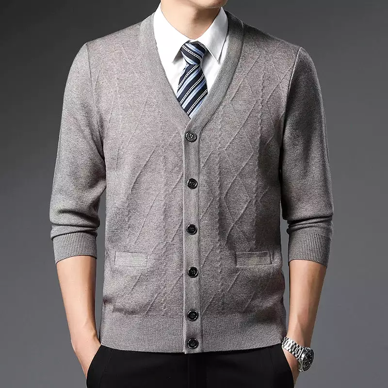 2023 Autumn Fashion: Men's Knitted V-neck Sweater