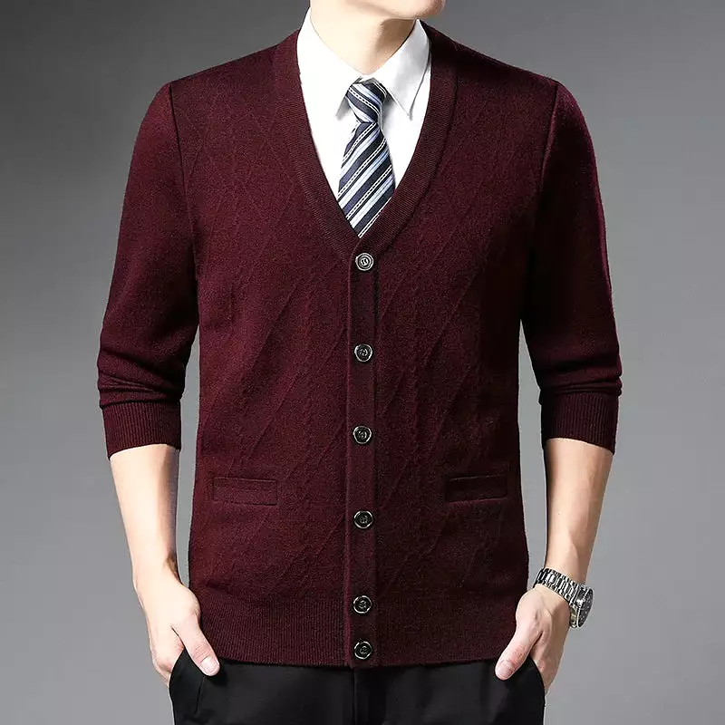 2023 Autumn Fashion: Men's Knitted V-neck Sweater