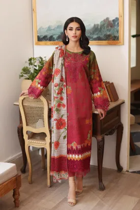 3-PC UNSTITCHED EMBROIDERED KHADDAR SUIT WITH PRINTED WOOL SHAWL CCW3-04