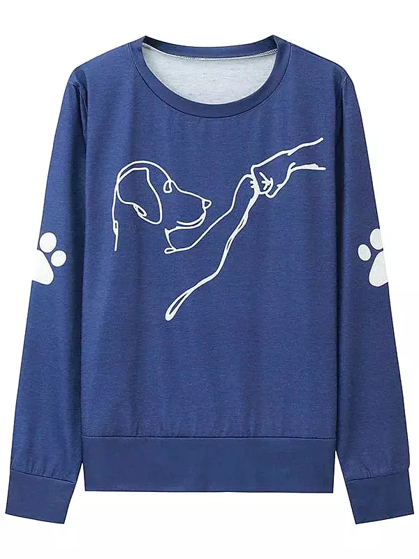 Active Sportswear Dog Print Women's Sweatshirt