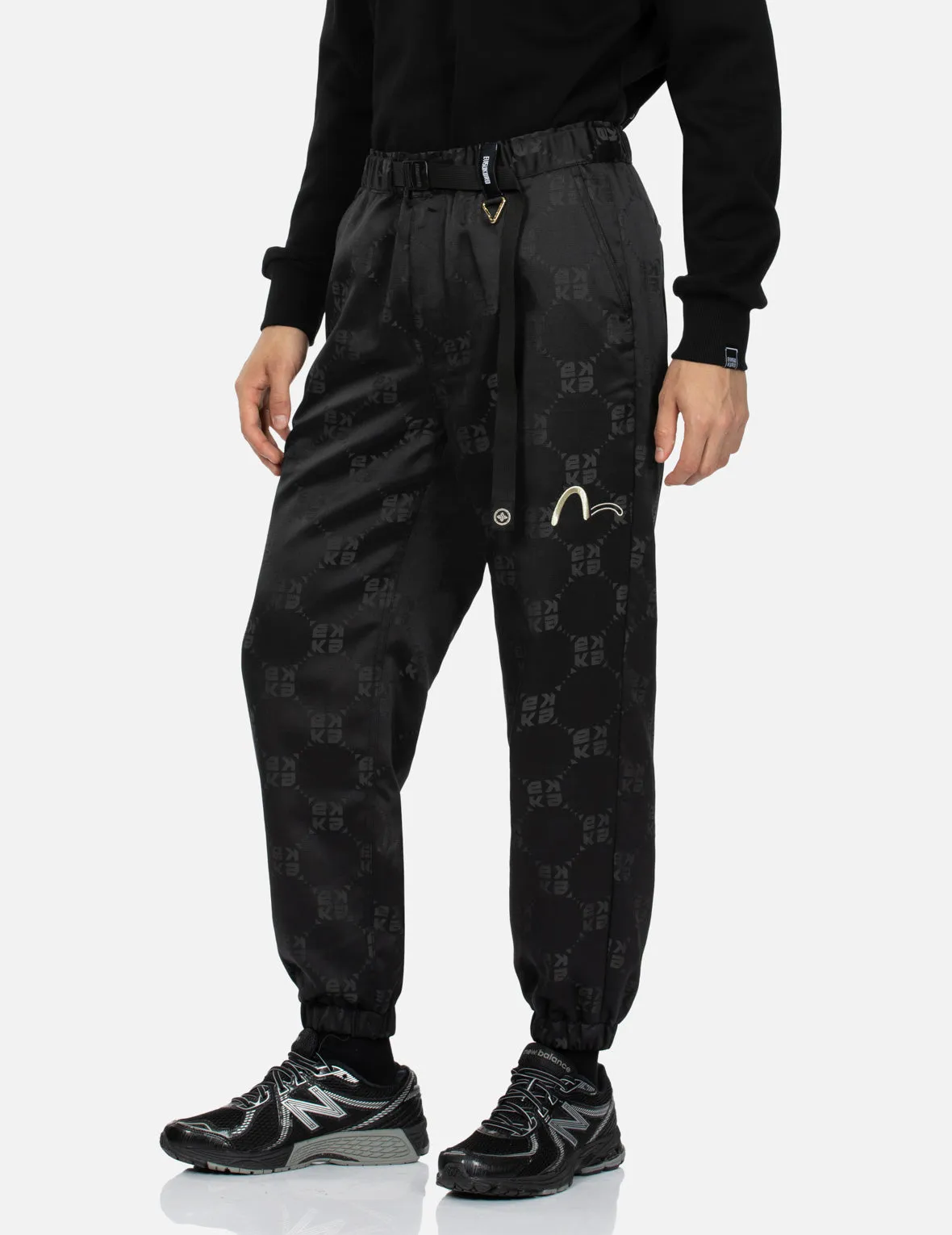 Allover Monogram Jacquard Regular Fit Jogger Pants