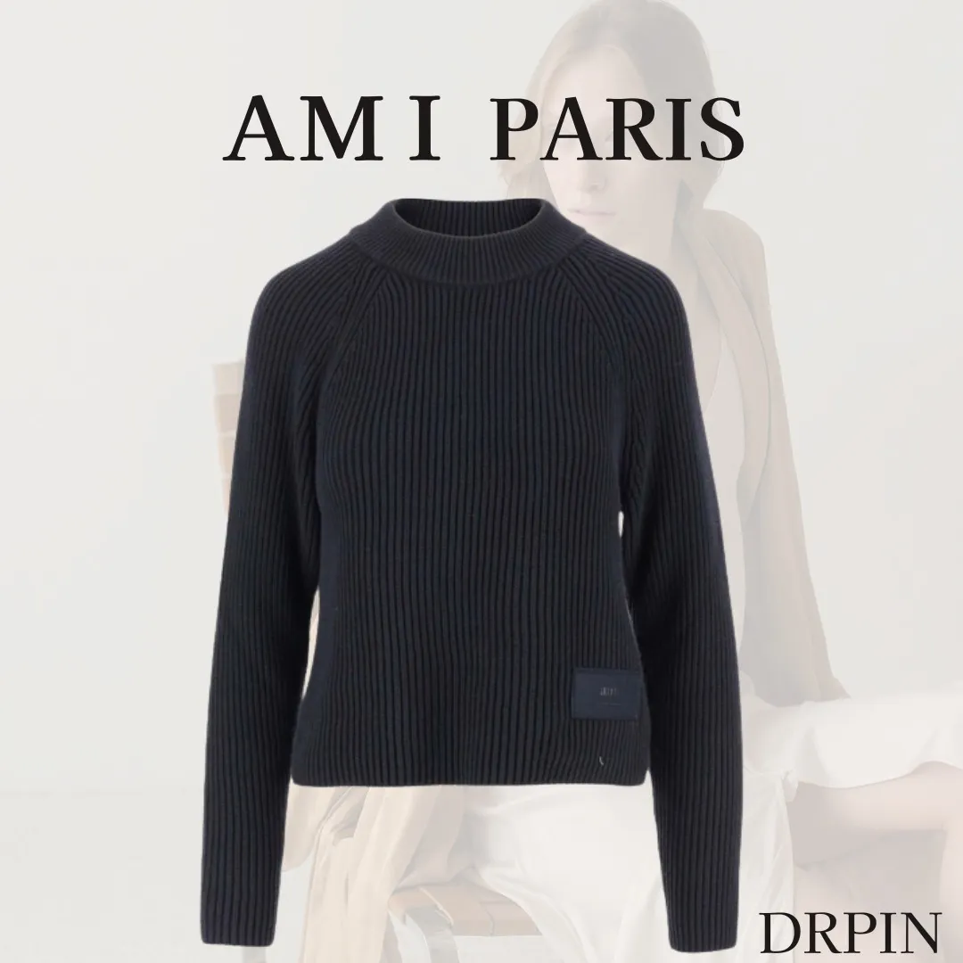 AMI PARIS  |Casual Style Wool Street Style Long Sleeves Plain