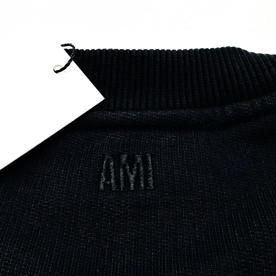 AMI PARIS  |Crew Neck Unisex Street Style Long Sleeves Plain Cotton Logo