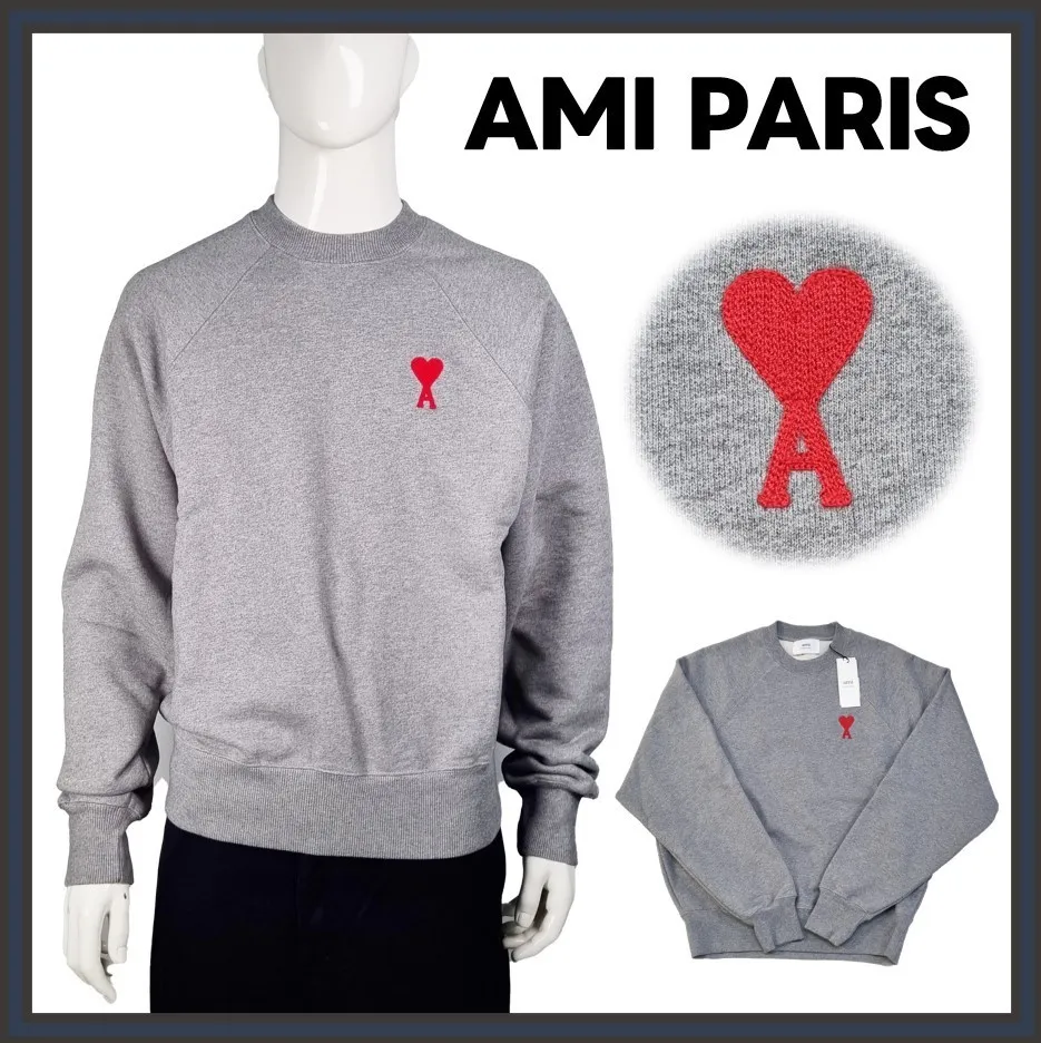 AMI PARIS  |Heart Unisex Street Style Logo Designers Sweatshirts