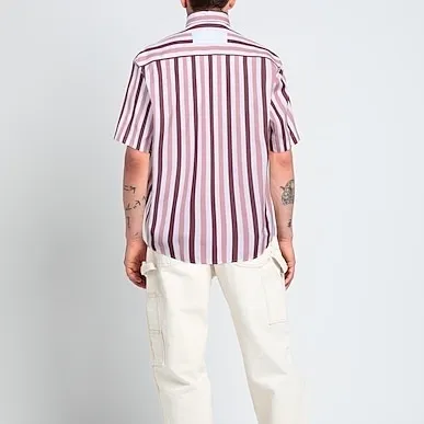 AMI PARIS  |Stripes Unisex Street Style Cotton Short Sleeves Logo