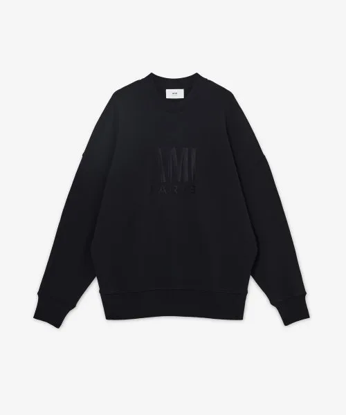 AMI PARIS  |Unisex Long Sleeves Plain Cotton Logo Designers Sweatshirts