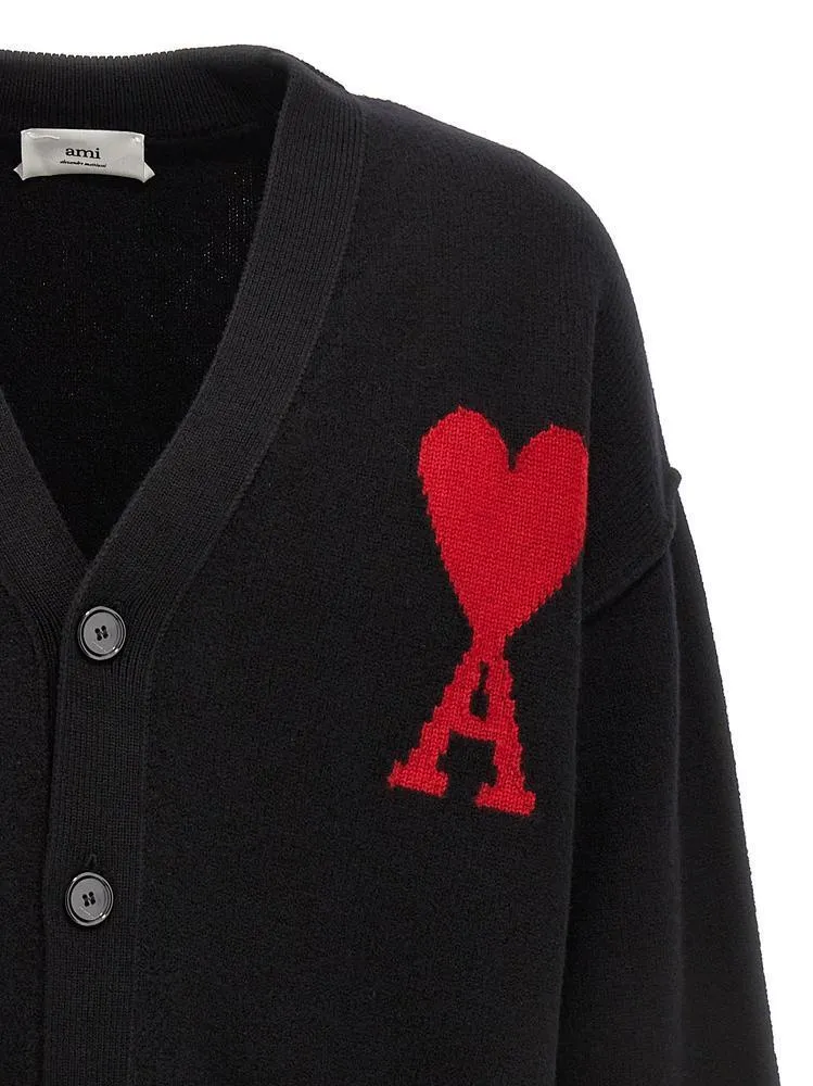 AMI PARIS  |Unisex Wool Street Style Logo Designers Cardigans