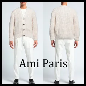 AMI PARIS  |Unisex Wool Street Style Plain Cotton Logo Designers