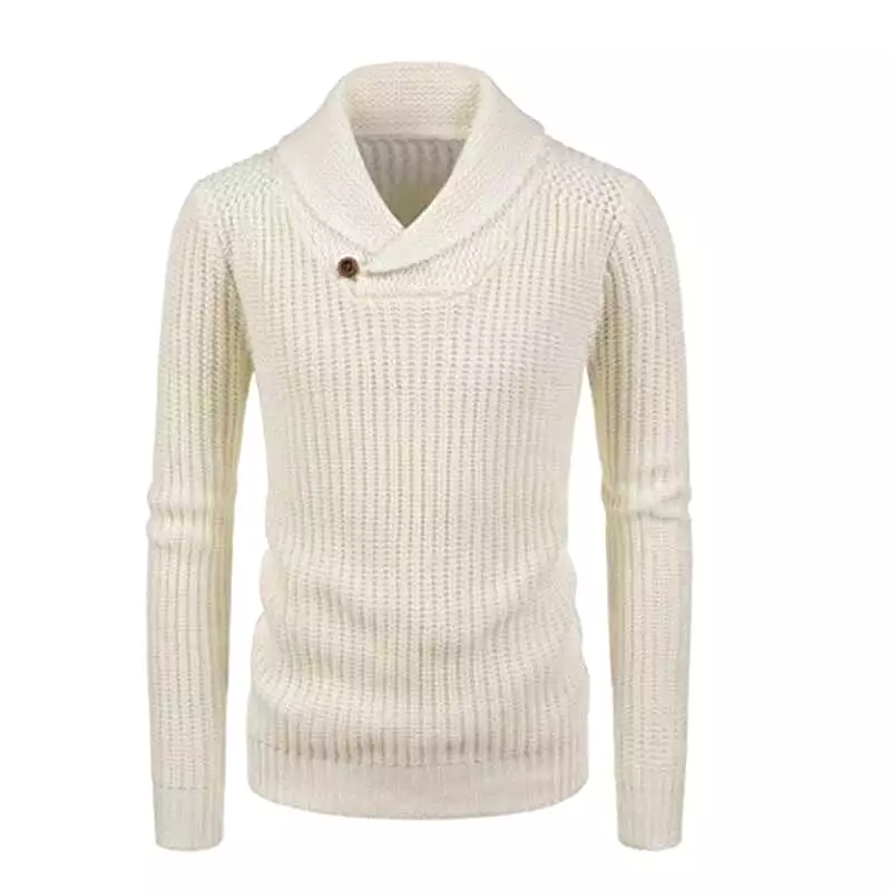 ASHORESHOP 2019 Fall Cowl neck knitted men sweater pullover cable sweater