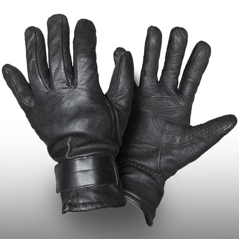 Austrian/Dutch - Military Black Leather Gloves - Lined