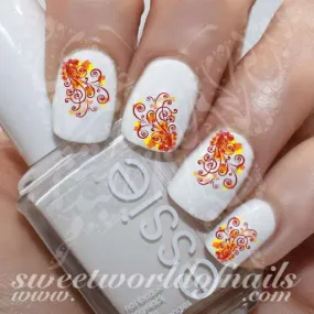 Autumn Nail Art Swirls Nail Water Decals