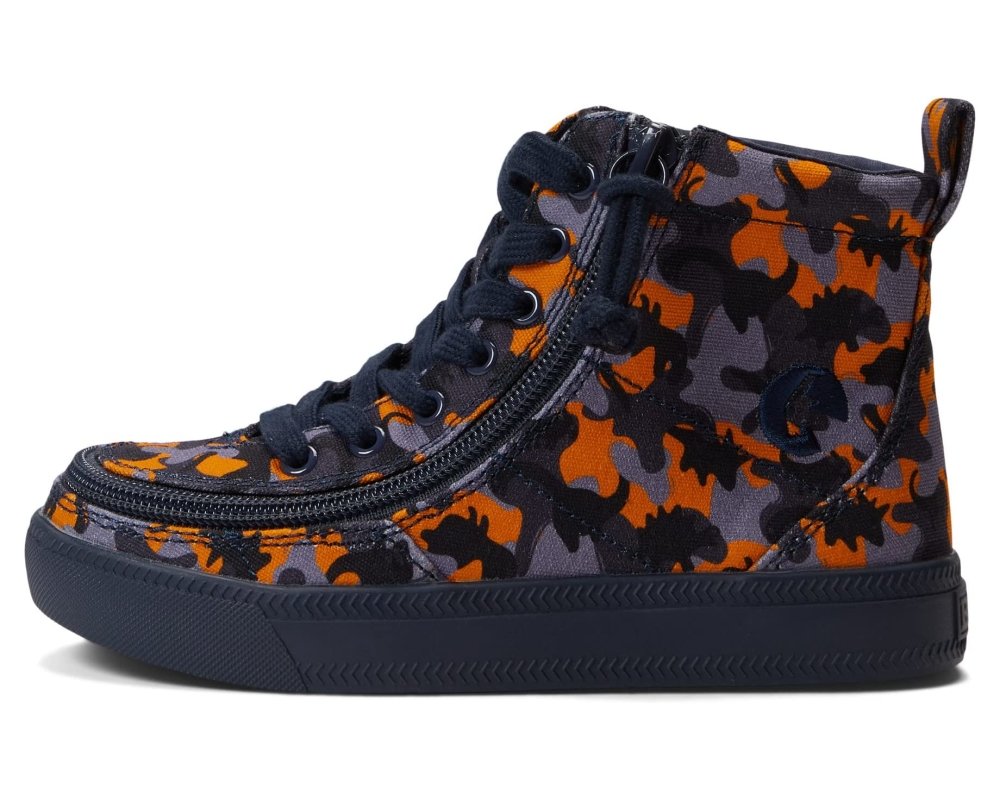 Billy Kids Classic Lace High Tops - Orange Dino