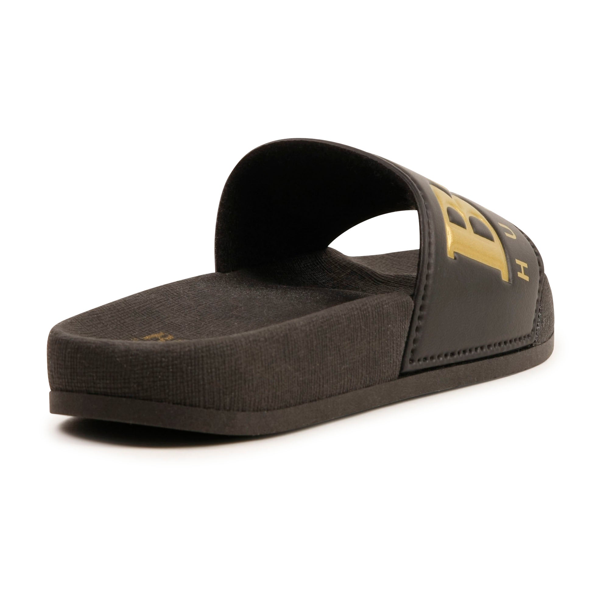 Black & Gold Logo Slippers