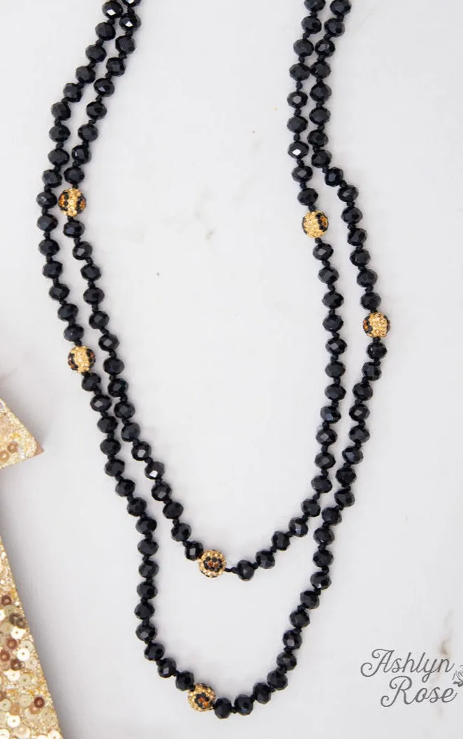 Black & Leopard Crystal Beaded 60