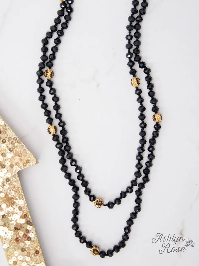 Black & Leopard Crystal Beaded 60