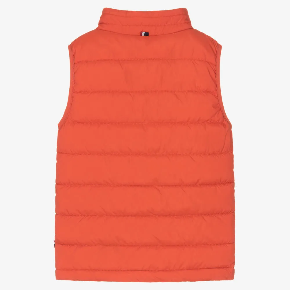 Boys Orange Puffer Gilet