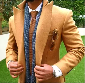 Brown Men Woolen Coat