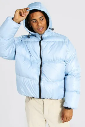 Bubble Wet Look Oversized Puffer | boohooMAN UK