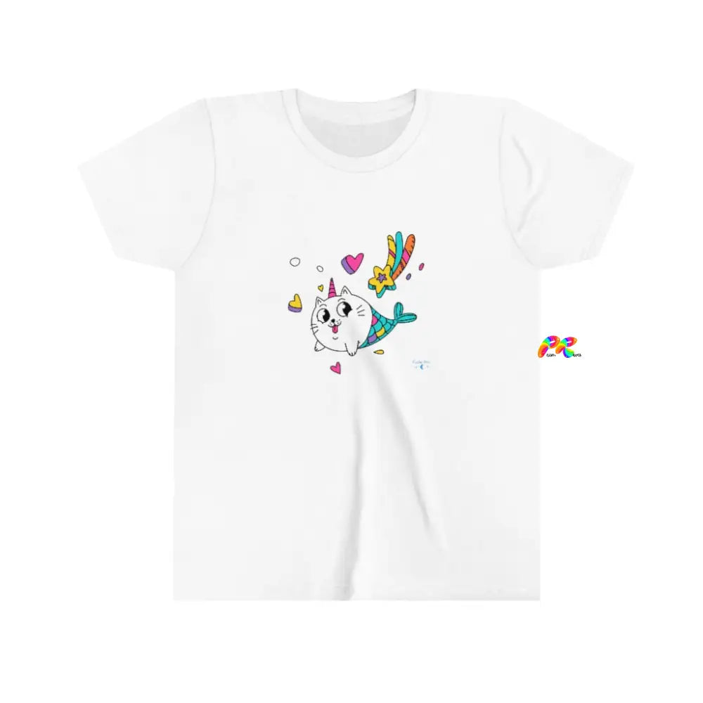 Cat Mermaid Youth Short Sleeve T-Shirt