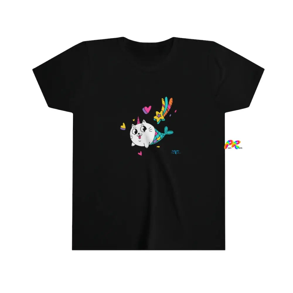 Cat Mermaid Youth Short Sleeve T-Shirt