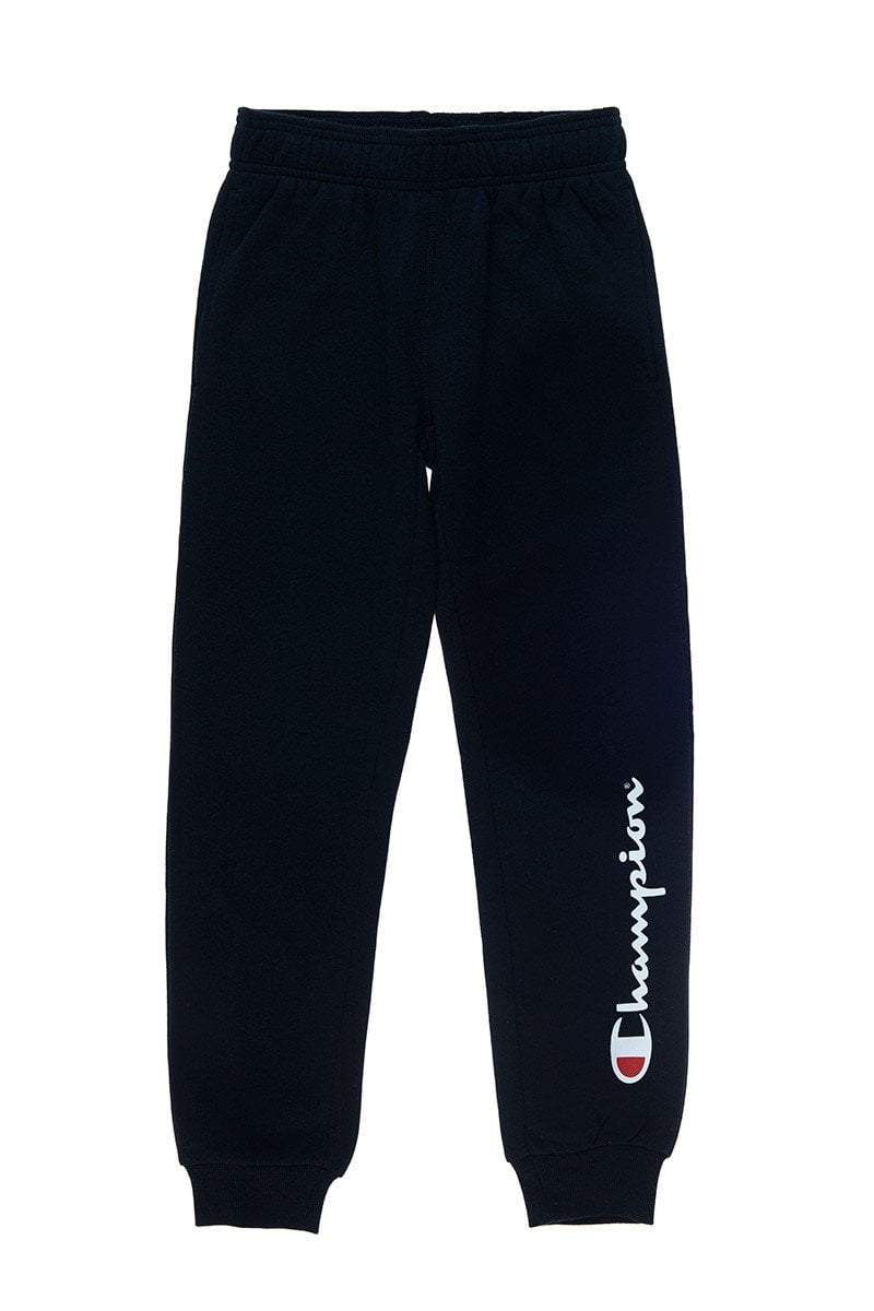 CHAMPION JUNIOR SCRIPT BLACK TRACKPANTS