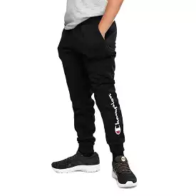 CHAMPION JUNIOR SCRIPT BLACK TRACKPANTS