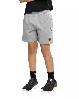 CHAMPION JUNIOR SCRIPT JERSEY GREY SHORTS