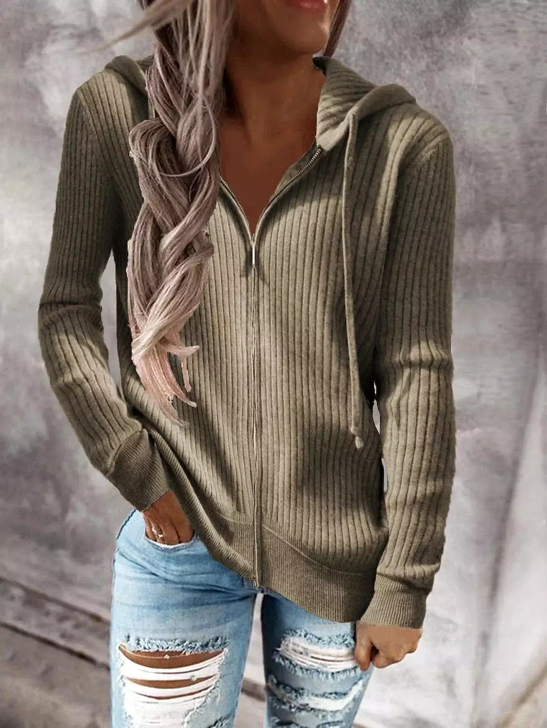 Classic Hooded Long Sleeve Cardigan for Women