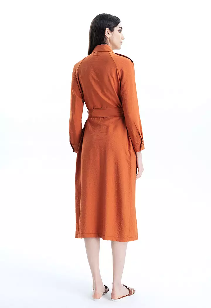 Classic Long Jacket With Flap Pockets