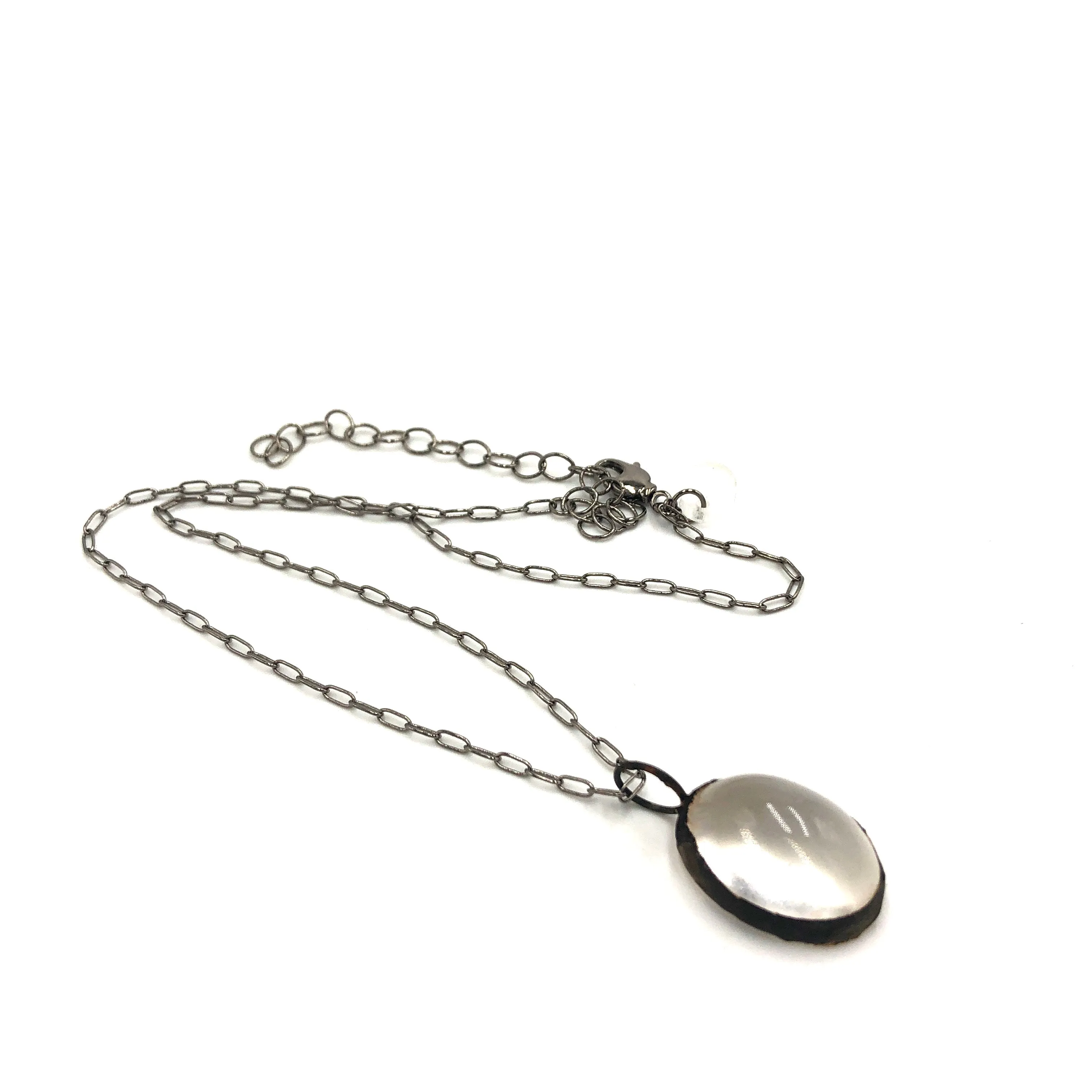 Clear Domed Oval Layering Necklace