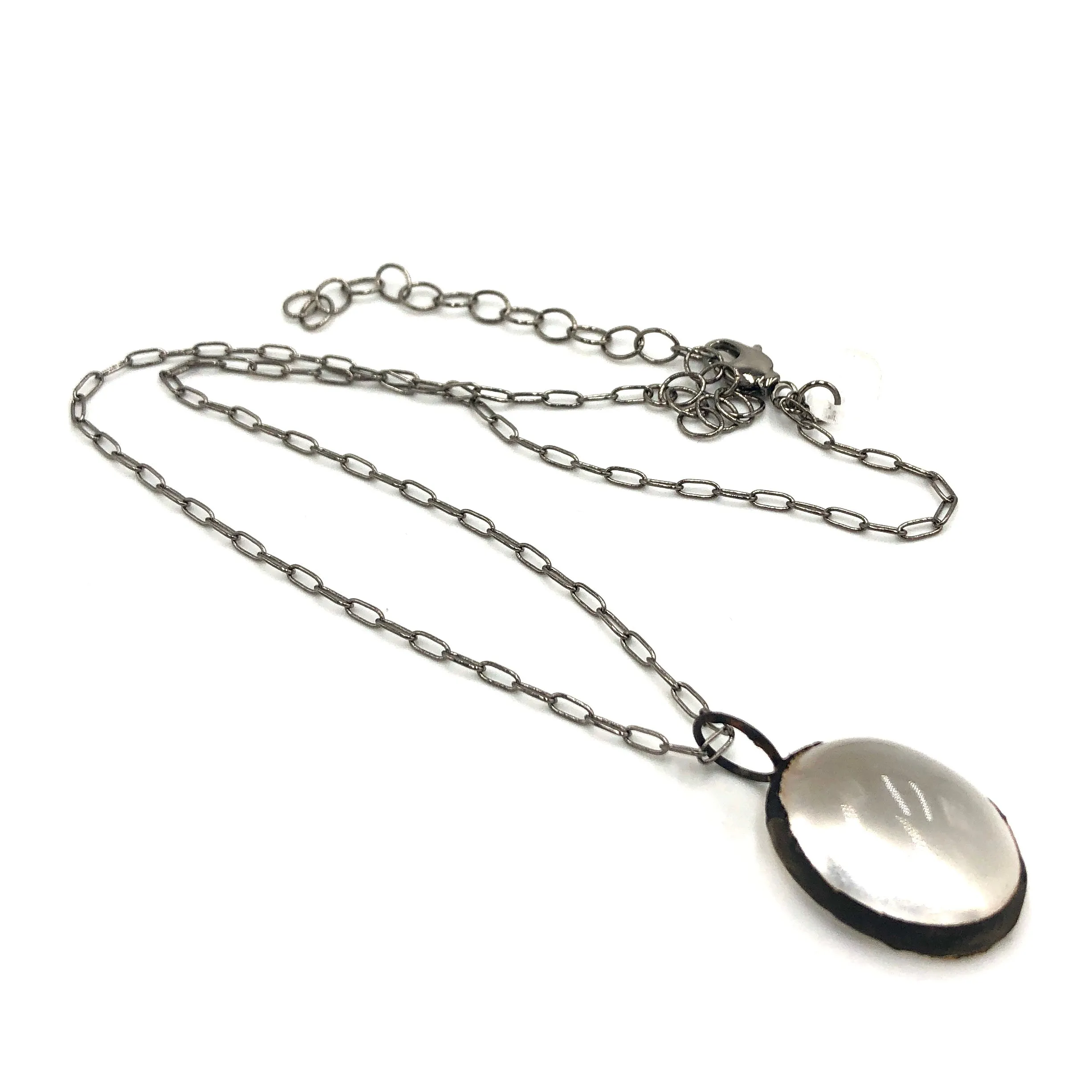 Clear Domed Oval Layering Necklace