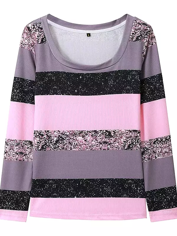 Colorful Long Sleeve T-Shirt for Women's Daily and Weekend Wear