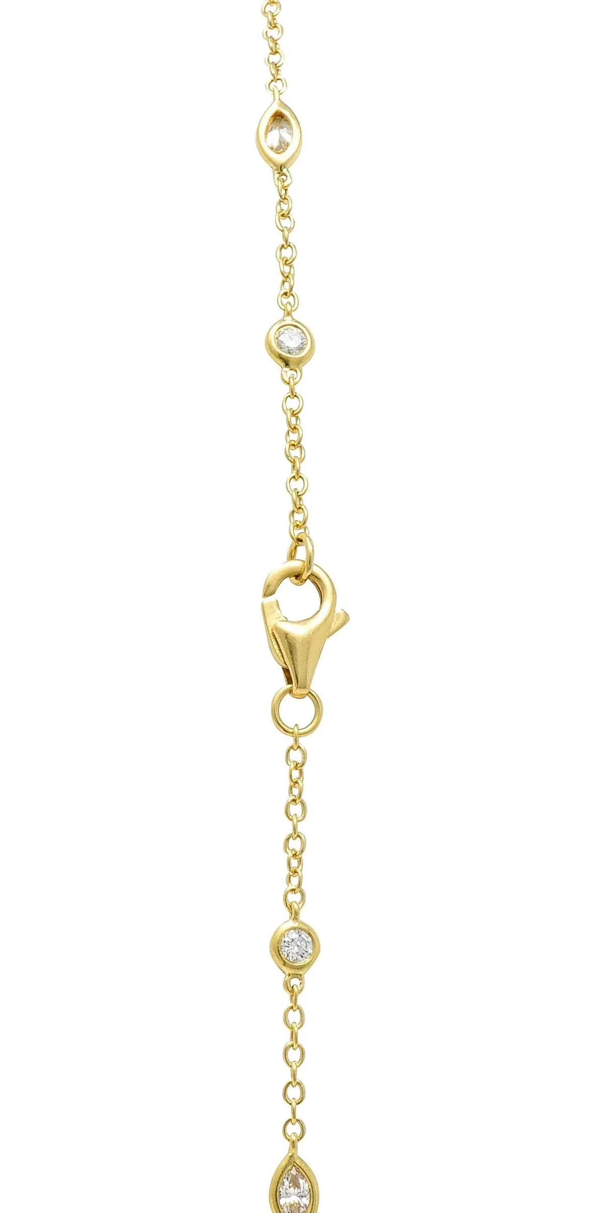 Contemporary 2.84 CTW Diamond 18 Karat Yellow Gold Diamonds-By-The-Yard Necklace