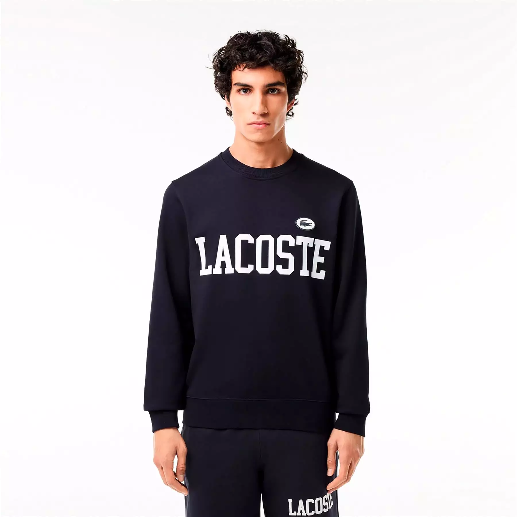 Crew Neck Cotton Classic Fit Circle Croc Sweatshirt Navy - SS24