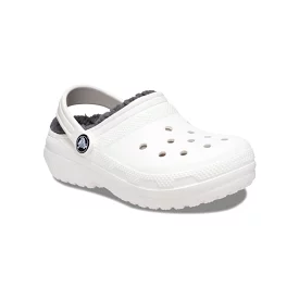 Crocs Toddler Classic Lined Clog - White/Grey