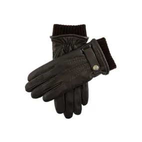 Dents Henley Men's Wool Blend Lined Touchscreen Leather Gloves Brown 5-9204