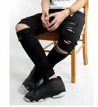 Destroyed Denim Jeans Pants For Men