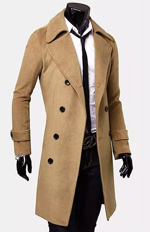 Double Breasted  Wool Men Winter Coat