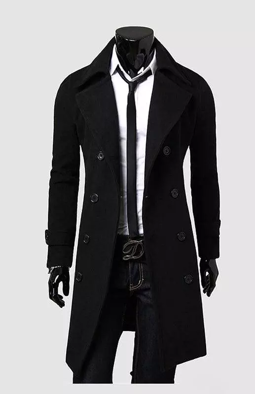 Double Breasted  Wool Men Winter Coat