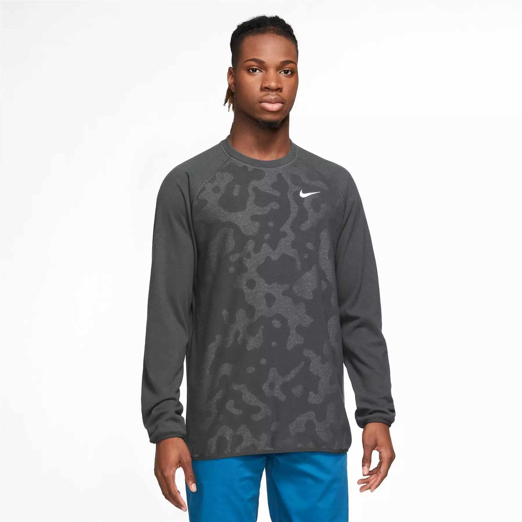 Dri-FIT Knitted Wool Camo Crew Neck Sweatshirt Anthracite Grey - W23