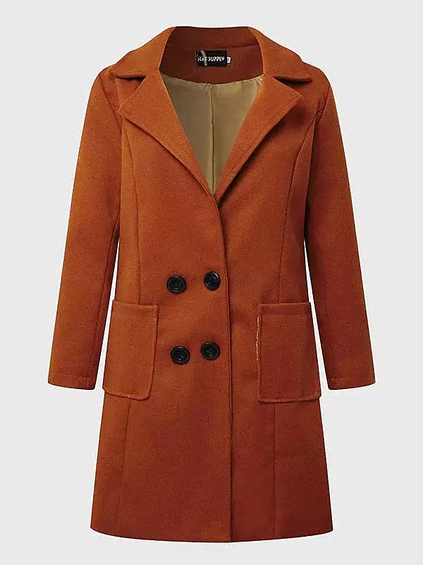 Elegant Women's Winter Pea Coat with Zipper Closure and Stylish Hoodie Neckline