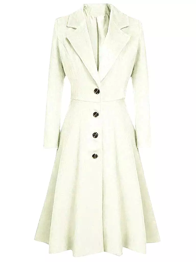 Elegant Women's Wool Blend Long Pea Coat for Winter