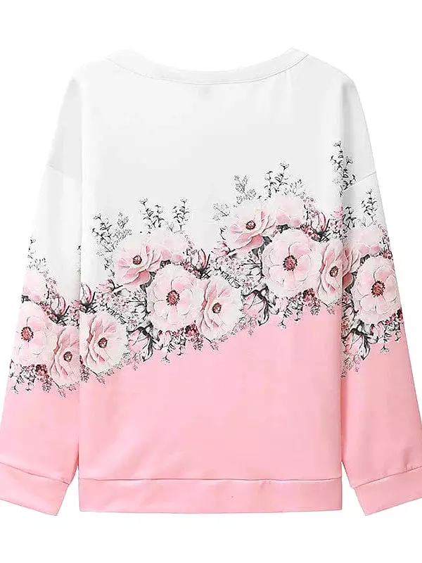 Floral Vintage Quarter Zip Women's Sweatshirt