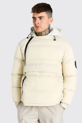 Front Pocket Side Zip Hooded Puffer | boohooMAN UK