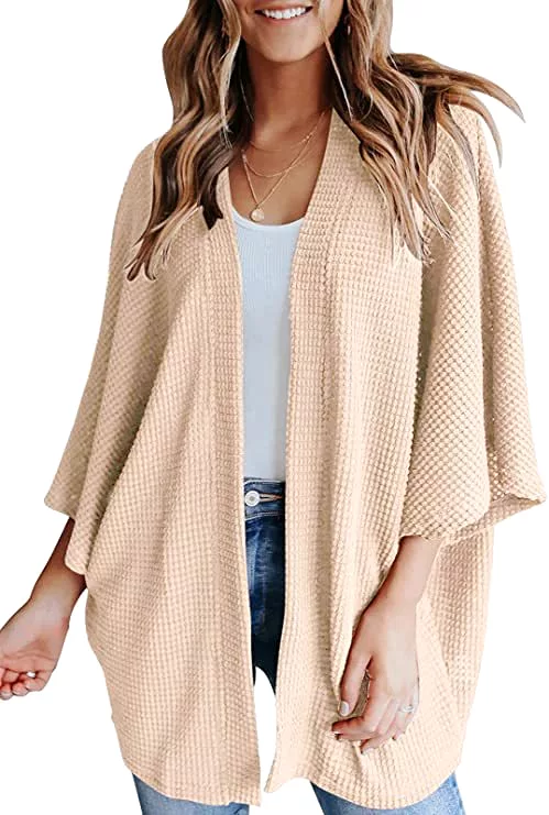 Haute Edition Women's Cocoon Lightweight Kimono Sleeve Sweater Cardigan