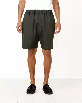 Herringbone Chalk Stripe Yoyogi Short in Charcoal