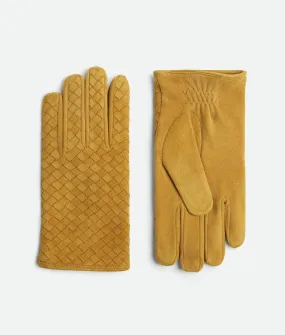 Intrecciato Suede Leather Gloves